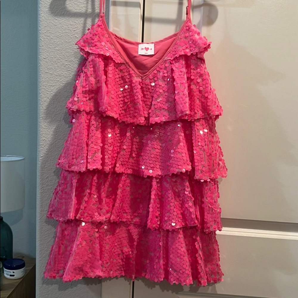 Pink sequin dress